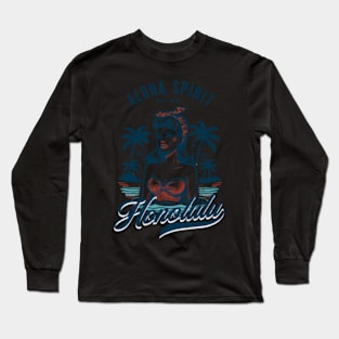 Aloha Spirit Honolulu Est 1845 Pinup Hawaii Long Sleeve T-Shirt